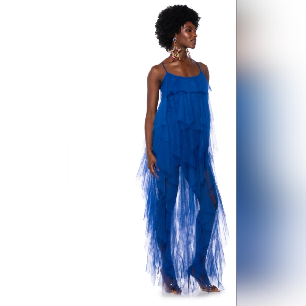 NWT AKIRA Ruffle Maxi Dress - Picture 1 of 10